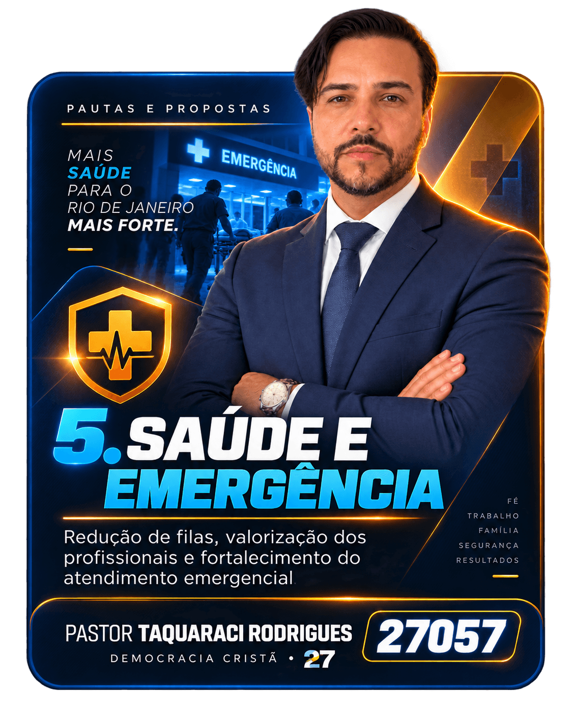 Card de pauta 5 — Saúde e Emergência — Pastor Taquaraci Rodrigues 27057