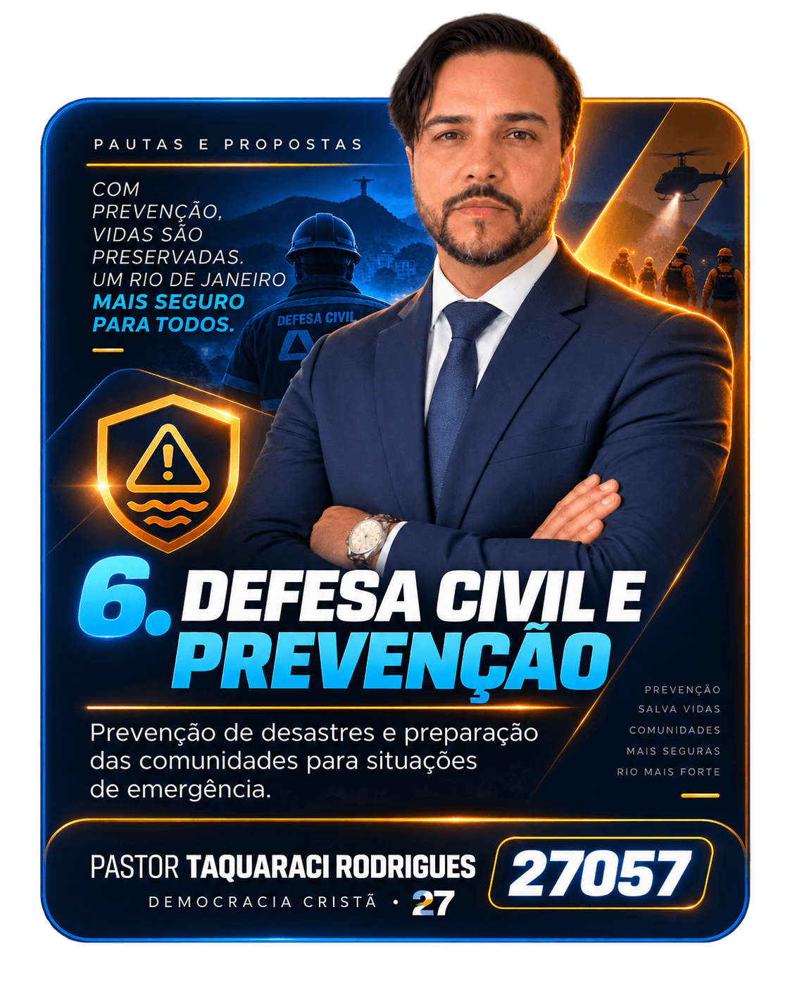 Card de pauta 6 — Defesa Civil e Prevenção — Pastor Taquaraci Rodrigues 27057